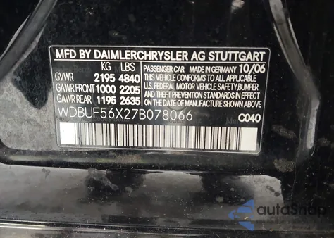 2007 Mercedes-Benz E 350 z USA, uszkodzony, nr VIN WDBUF56X27B078066